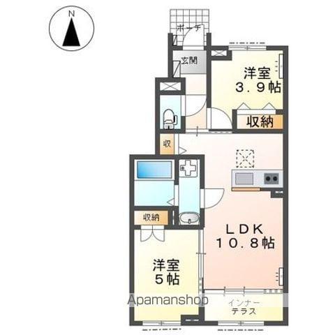グラン・アルモニア A(2LDK/1階)の間取り写真