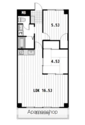 プライムローズ(2LDK/4階)の間取り写真