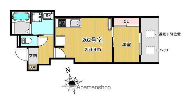 CHARME MAISON香椎(1DK/2階)の間取り写真