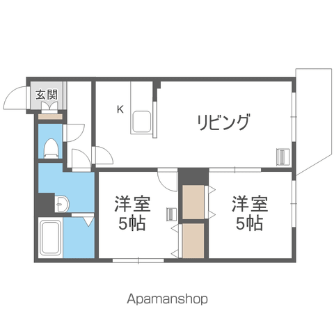 クラリス菊水Ⅱ(2LDK/4階)の間取り写真