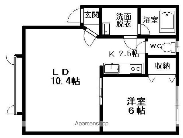 マジェスタ宝来(1LDK/1階)の間取り写真