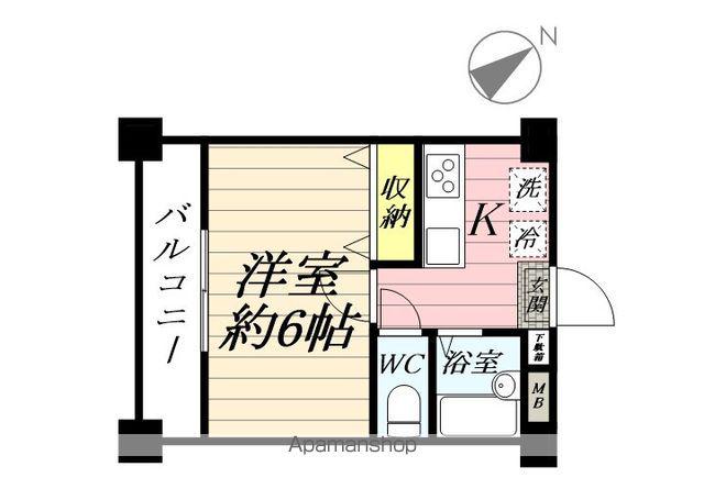 桑田ビル(1K/4階)の間取り写真