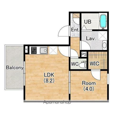 ジーメゾン堺フィオーレ(1LDK/3階)の間取り写真