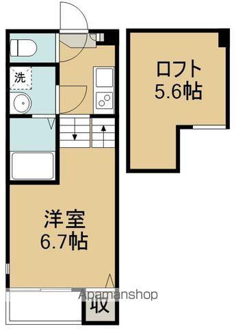 宮城野ヒルズバル(1K/1階)の間取り写真