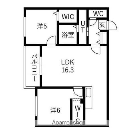 ALIVIS菊水(2LDK/5階)の間取り写真