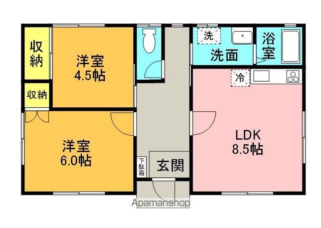 ひたちなか海浜鉄道 金上駅 徒歩9分 1階建 築27年(2DK/1階)の間取り写真