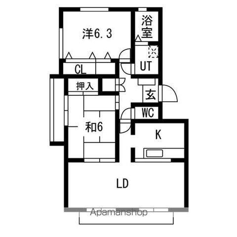 MIパーティー(2LDK/1階)の間取り写真