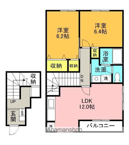 さくらA(2LDK/2階)の間取り写真