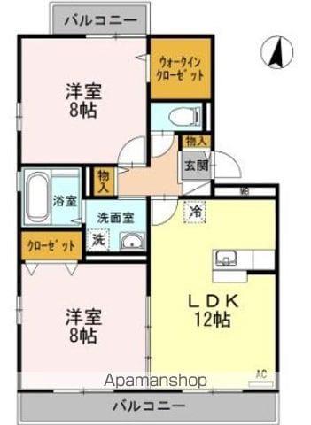 カサ・フェリス(2LDK/3階)の間取り写真