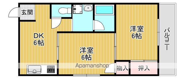 パルク長居(2DK/3階)の間取り写真