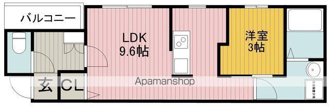ルッソ豊中蛍池(1LDK/2階)の間取り写真