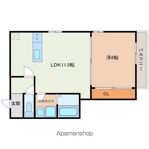 サンパーク3(1LDK/3階)の間取り写真