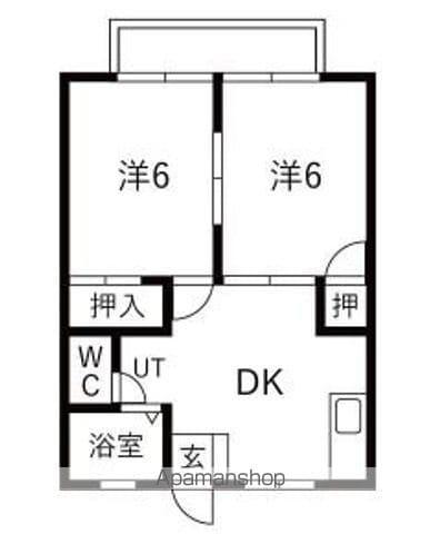 ハイツボニータ(2DK/1階)の間取り写真