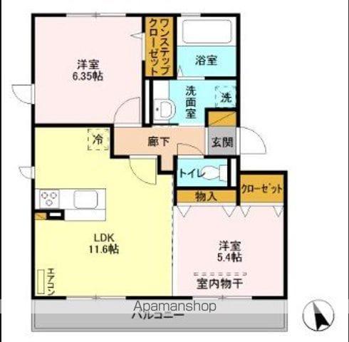 レセンテ小仲台(2LDK/2階)の間取り写真