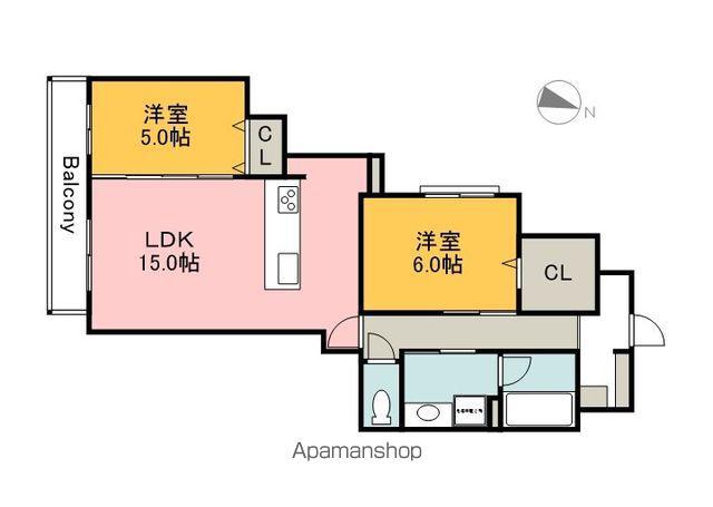 ブランメゾン山本(2LDK/1階)の間取り写真