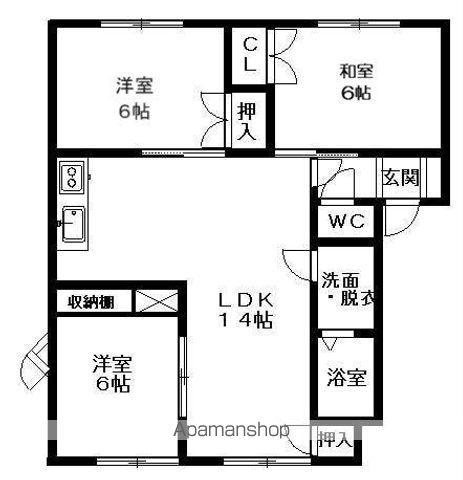 メイユール樹木(3LDK/2階)の間取り写真