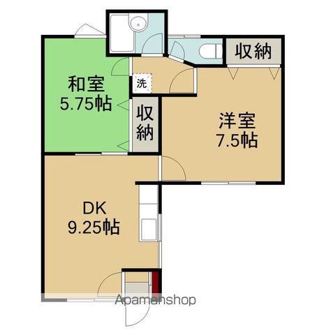 花園桧荘(2DK/1階)の間取り写真