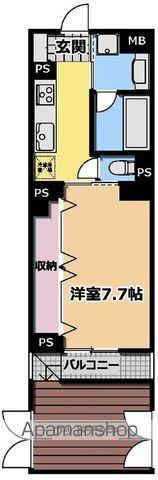 ラ・ヴィスタ西新宿2(1K/1階)の間取り写真