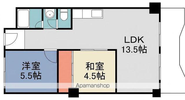 秋葉山マンション(2LDK/2階)の間取り写真