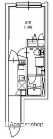BARK LANE 学芸大学(1K/3階)の間取り写真