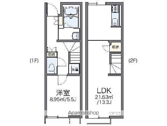 レオネクスト耳納(1LDK/1階)の間取り写真