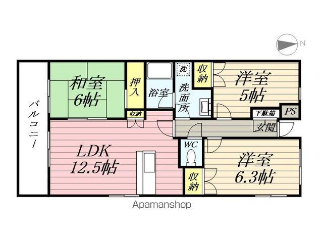 緑園都市プレーヌ 5階階 間取り