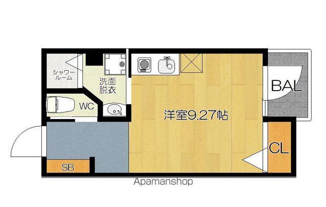 ガレット和白(ワンルーム/4階)の間取り写真