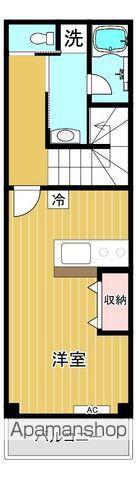 フォンターナC(ワンルーム/2階)の間取り写真
