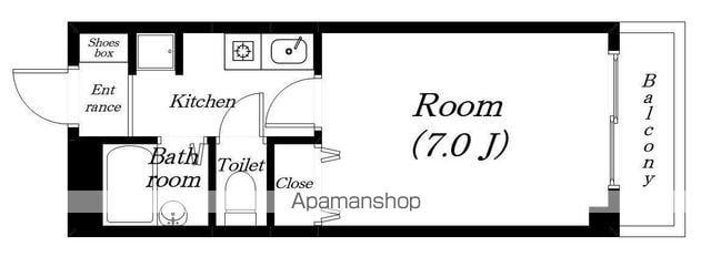 サントマンション大津(1K/3階)の間取り写真