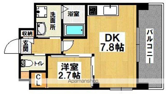 エセリアル清水丘(1DK/9階)の間取り写真