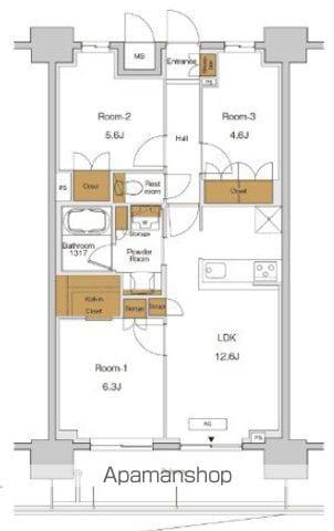 RJRプレシア東十条ガーデン(3LDK/13階)の間取り写真