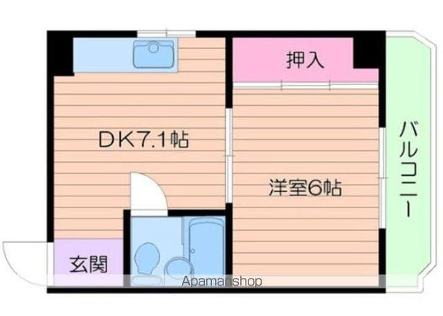 パークハイツ沢(1DK/5階)の間取り写真