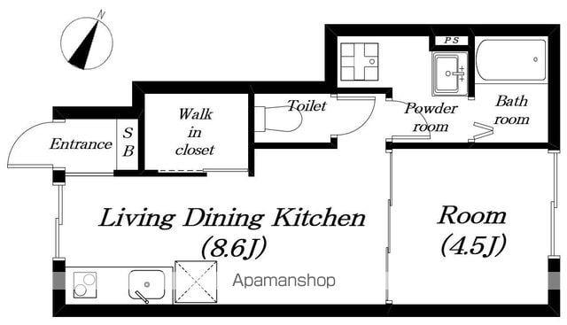 メゾンドアンジュ A棟(1LDK/1階)の間取り写真