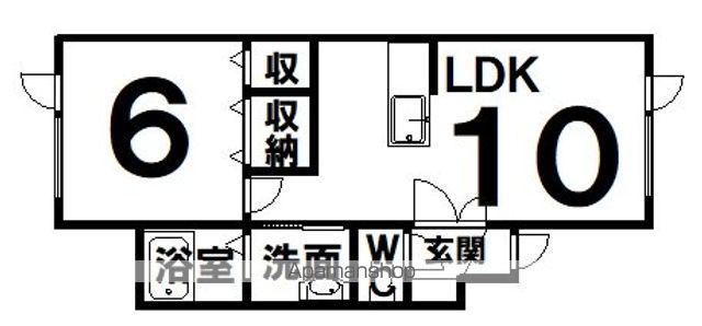 フラワーマンションⅤ(1LDK/2階)の間取り写真