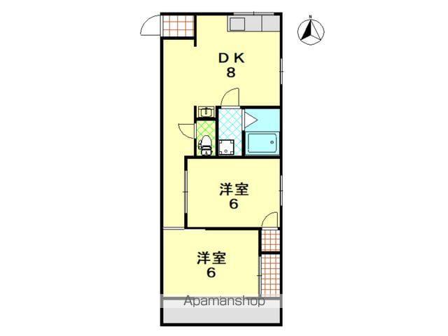 パールハイツ寺尾B(2DK/2階)の間取り写真
