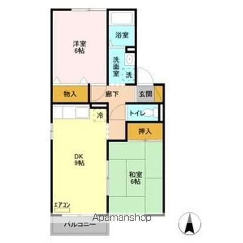 リヴェールメゾン B(2DK/2階)の間取り写真