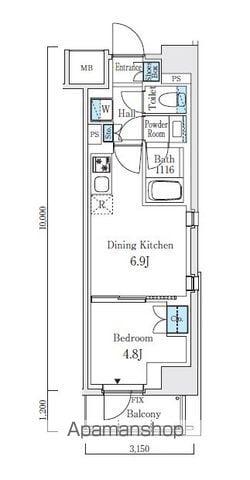 テラス駒込サウス(1DK/3階)の間取り写真
