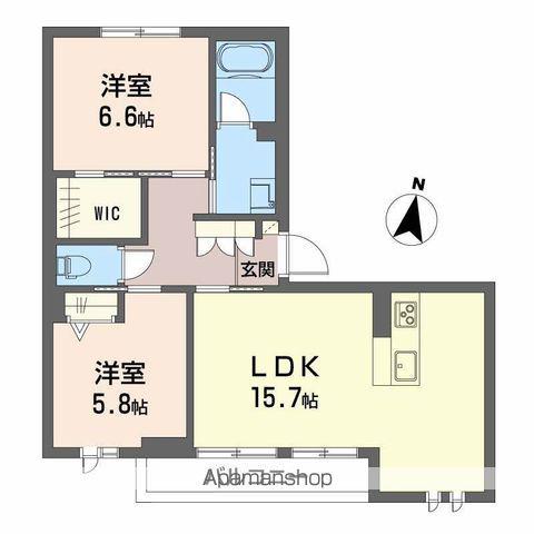 AMBER COURT(2LDK/1階)の間取り写真
