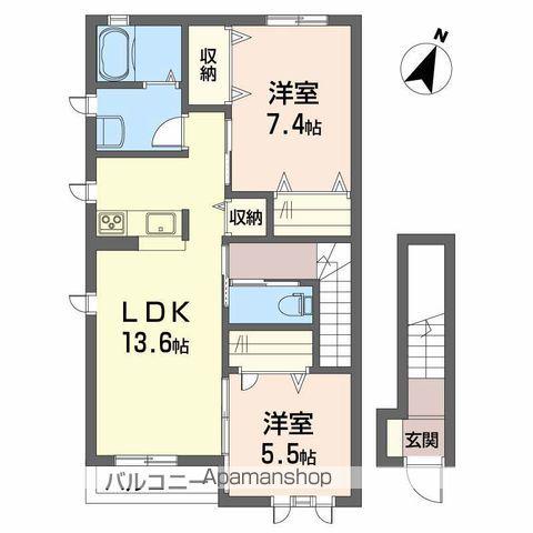 エターナル・グリーンⅠ(2LDK/2階)の間取り写真