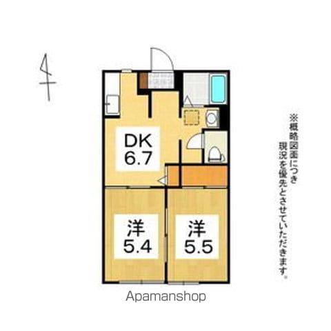 アクティブMY(2DK/2階)の間取り写真