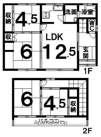 根室本線 柏林台駅 徒歩11分 2階建 築54年(4LDK)の間取り写真