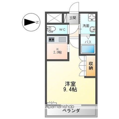 グリルスⅠ(1K/2階)の間取り写真