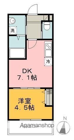 MELLAS元加治(1DK/3階)の間取り写真