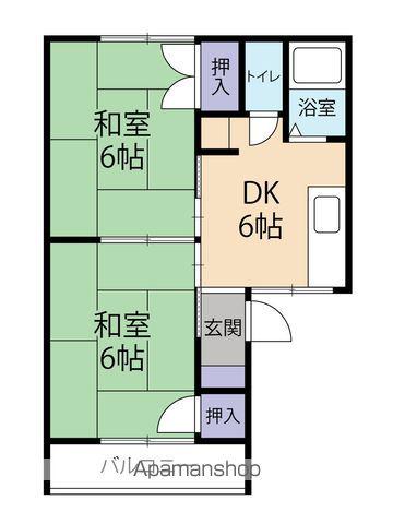 黒川ハイツ高粕(2DK/1階)の間取り写真