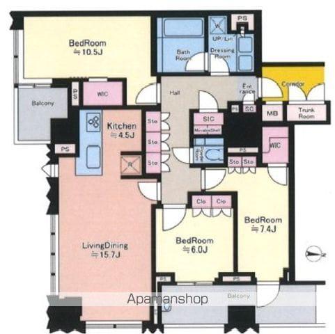 ブランズ千代田富士見(3LDK/12階)の間取り写真