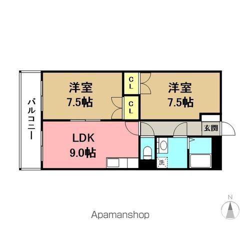 ハイネスコーポ(2DK/3階)の間取り写真