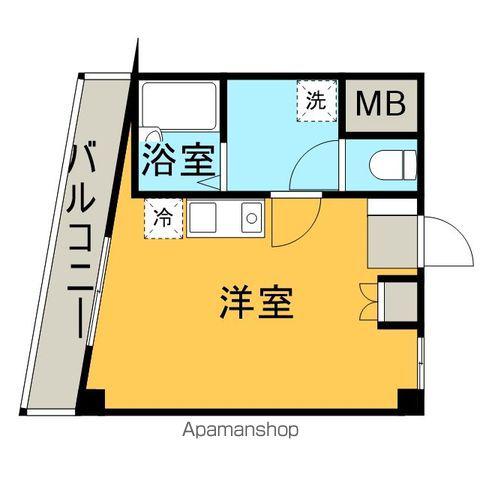 ラプシー(ワンルーム/4階)の間取り写真