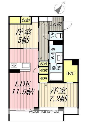 グランディール(2LDK/1階)の間取り写真