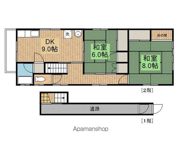 東北本線 盛岡駅 徒歩10分 2階建 築36年(2DK)の間取り写真
