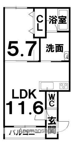 FORTH SABER(1LDK/2階)の間取り写真